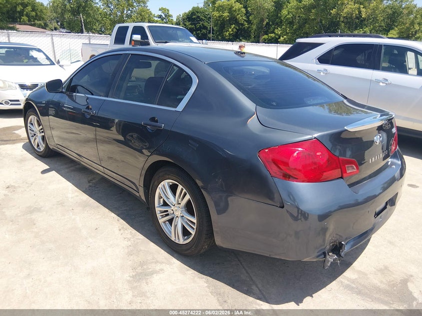 2010 Infiniti G37 VIN JN1CV6AR7AM452233 IAAI salvage auction — LEFT REAR, Clear (Missouri), sold $375 on 2026-07-07 (photo 3)