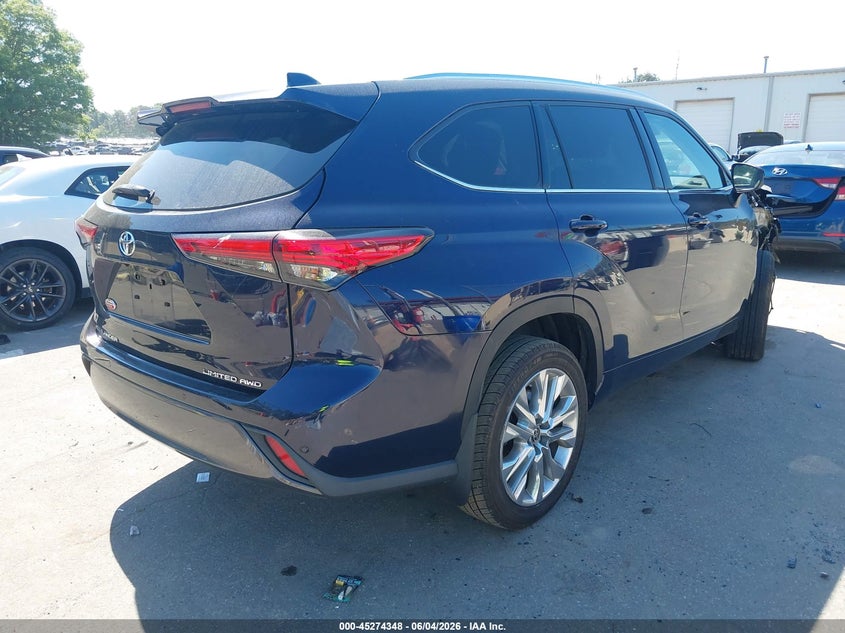 2022 Toyota Highlander VIN 5TDDZRBH8NS162476 IAAI salvage auction — RIGHT SIDE, Salvage Title, sold $15,400 on 2026-07-14 (photo 4)