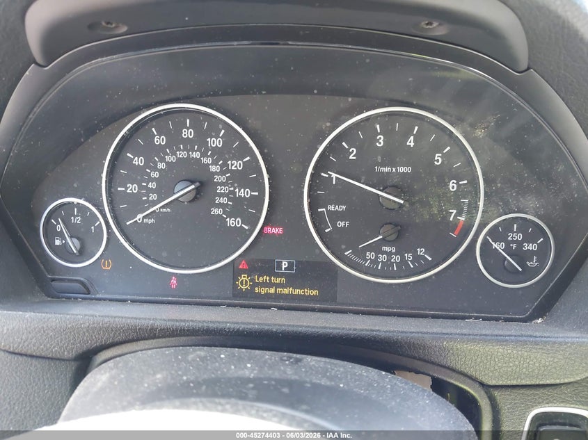 2015 BMW 3er VIN WBA3C3C59FK201791 IAAI salvage auction — ALL OVER, Salvage Title, sold $850 on 2026-08-10 (photo 7)