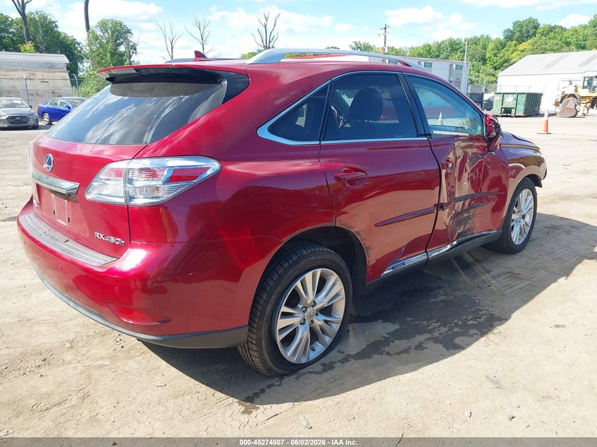 2012 Lexus Rx VIN JTJBC1BA5C2050362 IAAI salvage auction — FRONT END, Salvage Title, sold $2,800 on 2026-07-07 (photo 4)