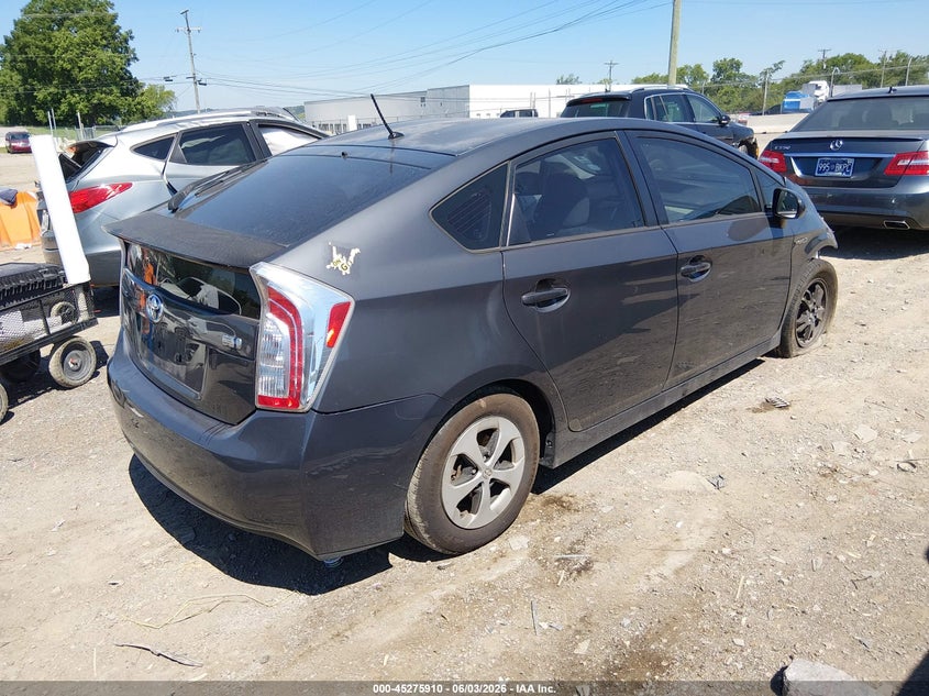 2012 Toyota Prius VIN JTDKN3DU5C1527345 IAAI salvage auction — RIGHT FRONT, Salvage Title, sold $225 on 2026-07-09 (photo 4)