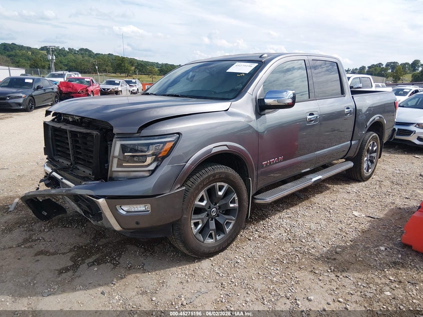 2021 Nissan TITAN VIN 1N6AA1EDXMN528394 IAAI salvage auction — FRONT & REAR, Salvage (Arkansas), sold $12,925 on 2026-07-30 (photo 2)