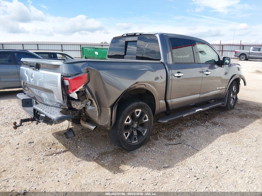 2021 Nissan TITAN VIN 1N6AA1EDXMN528394 IAAI salvage auction — FRONT & REAR, Salvage (Arkansas), sold $12,925 on 2026-07-30 (photo 4)