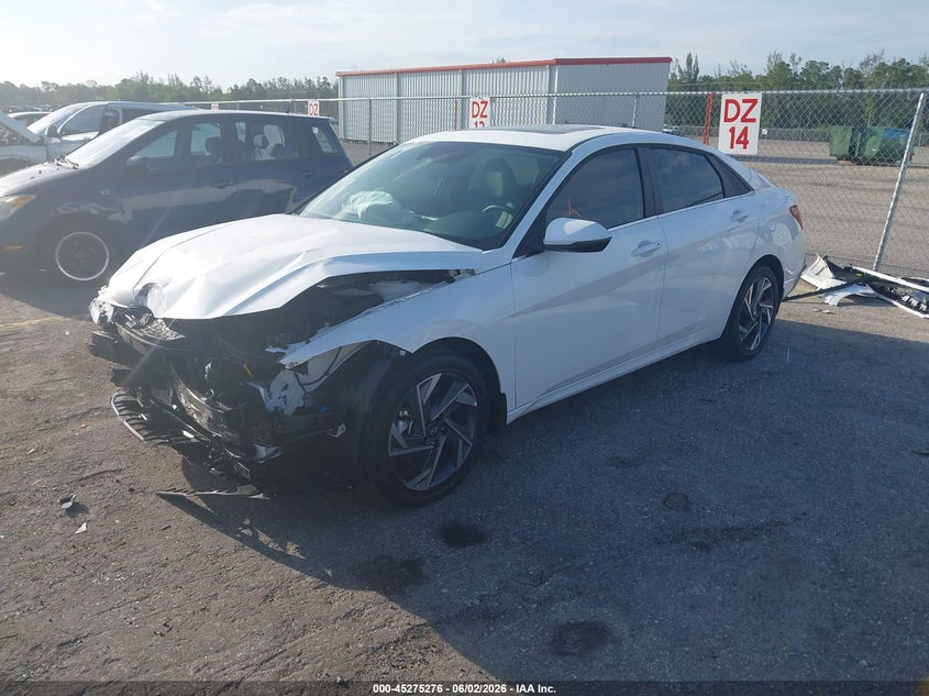 2026 Hyundai Elantra VIN KMHLP4DG6TU188880 IAAI salvage auction — FRONT END, Salvage Title, sold $5,900 on 2026-07-07 (photo 2)
