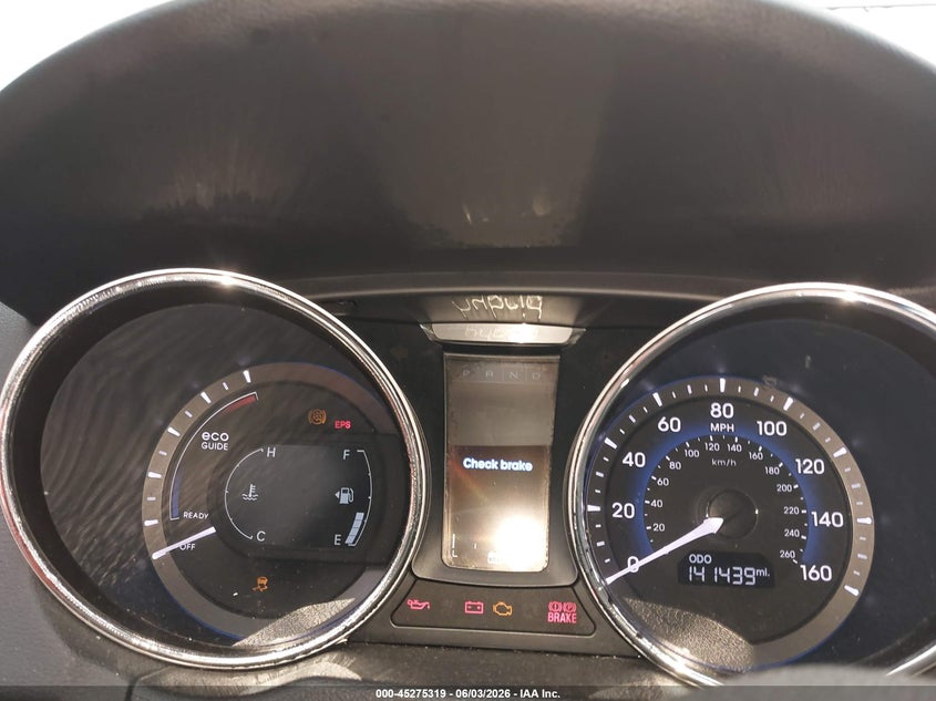 2014 Hyundai Sonata hybrid VIN KMHEC4A41EA109828 IAAI salvage auction — FRONT END, Original (Texas), sold $1,100 on 2026-07-09 (photo 7)