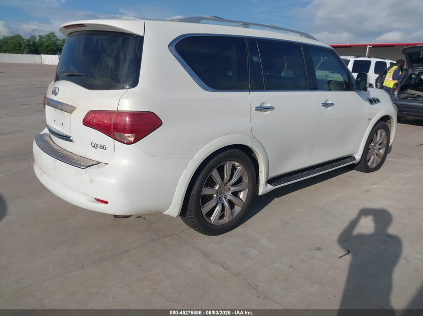2014 Infiniti Qx80 VIN JN8AZ2NE3E9063384 IAAI salvage auction — NORMAL WEAR, Original (Texas), sold $1,325 on 2026-07-10 (photo 4)