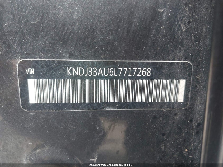 2020 Kia Soul VIN KNDJ33AU6L7717268 IAAI salvage auction — LEFT SIDE, Salvage Title, sold $1,600 on 2026-07-08 (photo 9)