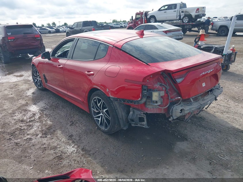2022 Kia Stinger VIN KNAE35LD0N6104305 IAAI salvage auction — FRONT & REAR, Salvage Title, sold $5,500 on 2026-07-24 (photo 3)