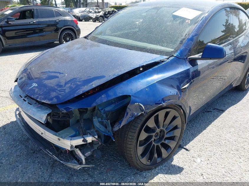 2022 Tesla Model y VIN 7SAYGDEFXNF390202 IAAI salvage auction — FRONT END, Salvage Title, sold $11,125 on 2026-07-14 (photo 6)