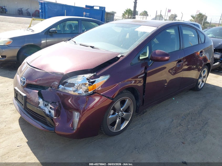 2013 Toyota Prius VIN JTDKN3DU1D5613245 IAAI salvage auction — FRONT END, Salvage Title, sold $1,400 on 2026-07-15 (photo 2)