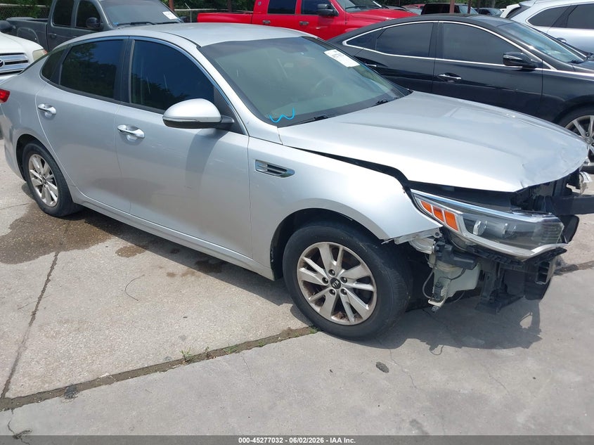 2016 Kia Optima VIN KNAGT4L33G5117360 IAAI salvage auction — NORMAL WEAR, Original (Texas), sold $1,075 on 2026-07-13 (photo 1)