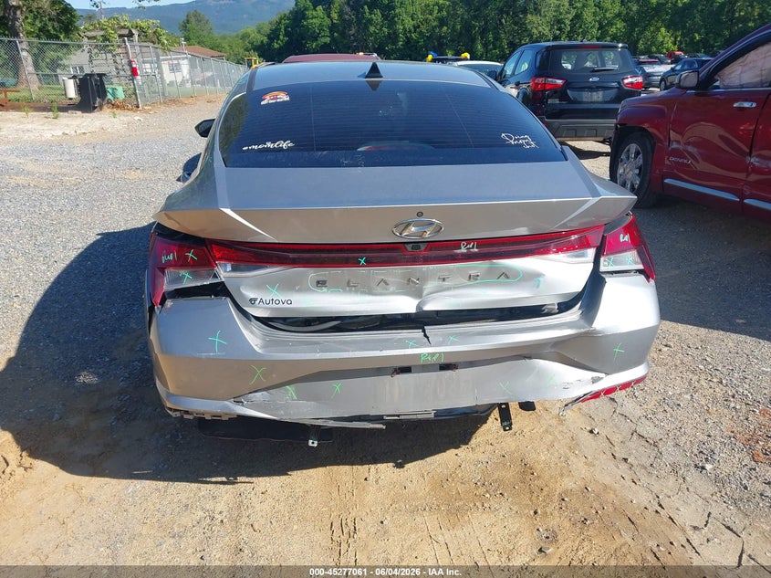 2021 Hyundai Elantra VIN 5NPLM4AG1MH011182 IAAI salvage auction — REAR END, Salvage Title, sold $3,550 on 2026-07-14 (photo 6)