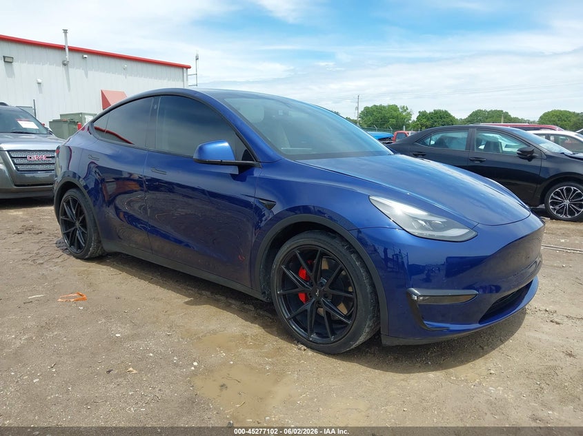 2021 Tesla Model y VIN 5YJYGDEF7MF269218 IAAI salvage auction — HAIL, Salvage Title, sold $16,100 on 2026-07-17 (photo 1)