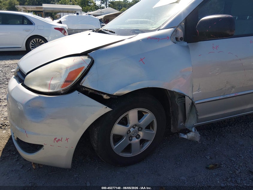 2004 Toyota Sienna VIN 5TDZA23C74S167058 IAAI salvage auction — LEFT FRONT, Salvage (South Carolina), sold $25 on 2026-07-28 (photo 6)
