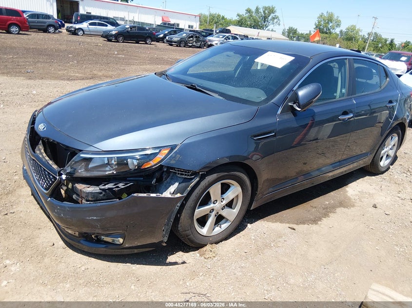 2015 Kia Optima VIN KNAGM4A79F5611112 IAAI salvage auction — FRONT END, Salvage Title, sold $800 on 2026-07-08 (photo 2)