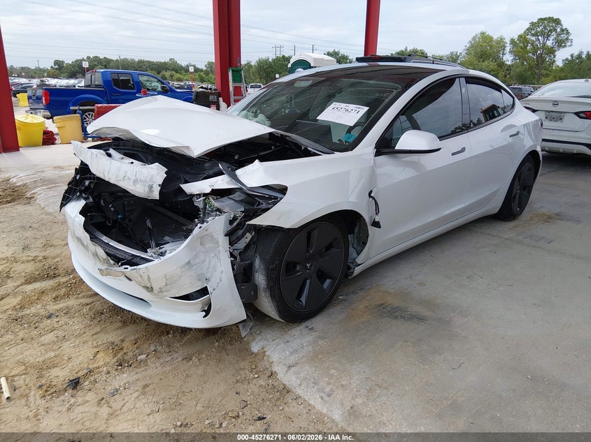 2023 Tesla Model 3 VIN 5YJ3E1EAXPF493901 IAAI salvage auction — FRONT END, Salvage Title, sold $5,100 on 2026-07-23 (photo 2)