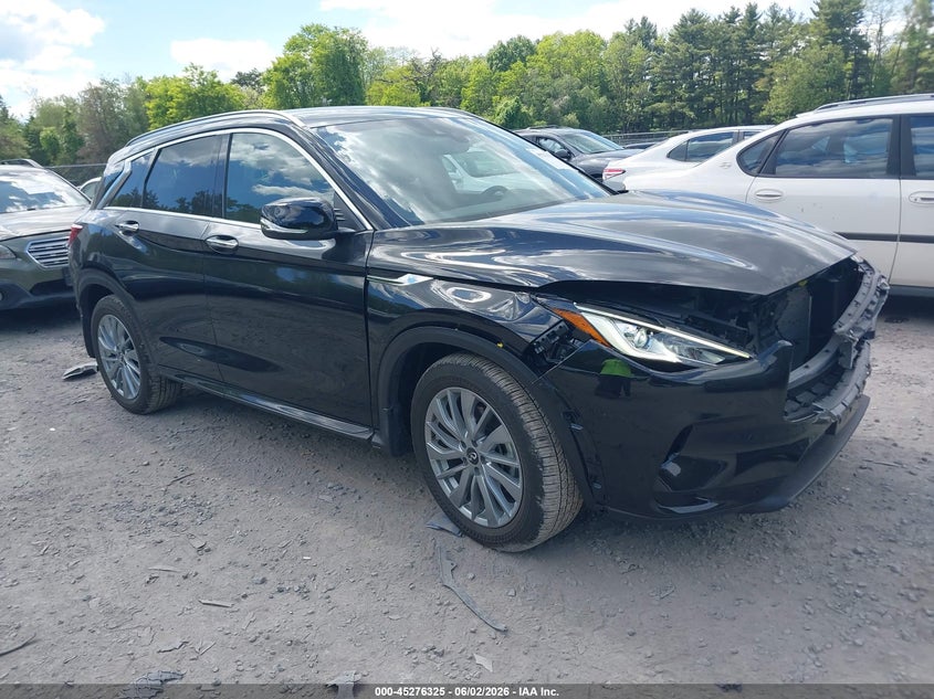 2025 Infiniti Qx50 VIN 3PCAJ5BB9SF110949 IAAI salvage auction — FRONT END, Salvage Title, sold $15,050 on 2026-07-14 (photo 1)