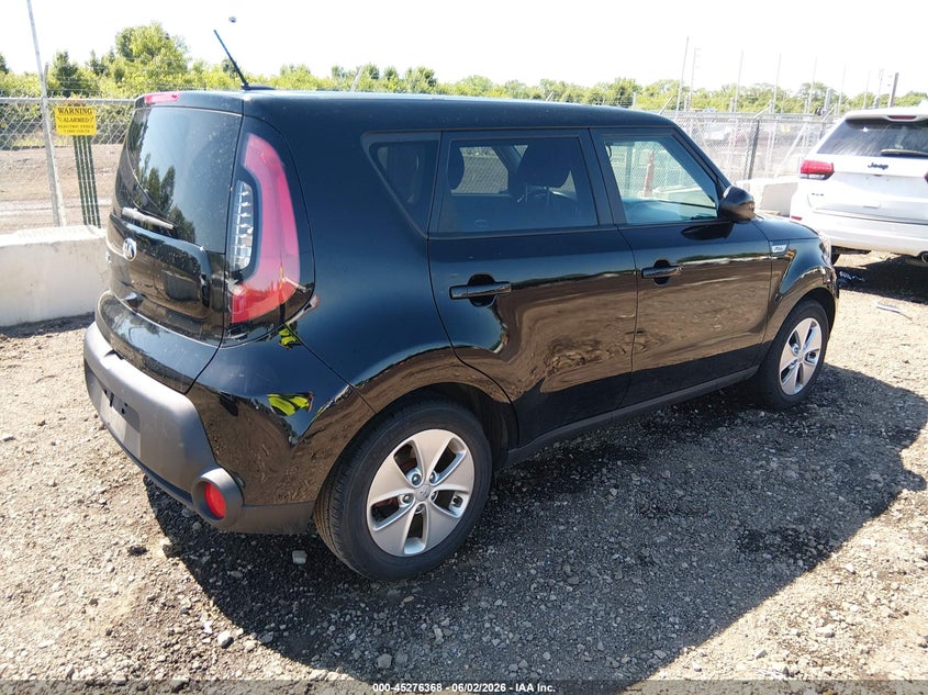 2016 Kia Soul VIN KNDJN2A24G7279147 IAAI salvage auction — LEFT SIDE, Salvage Title, sold $1,050 on 2026-07-15 (photo 4)