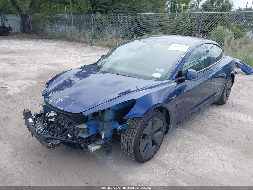 2021 Tesla Model 3 VIN 5YJ3E1EB2MF862111 IAAI salvage auction — FRONT END, Rebuildable (Florida), sold $7,300 on 2026-07-30 (photo 2)