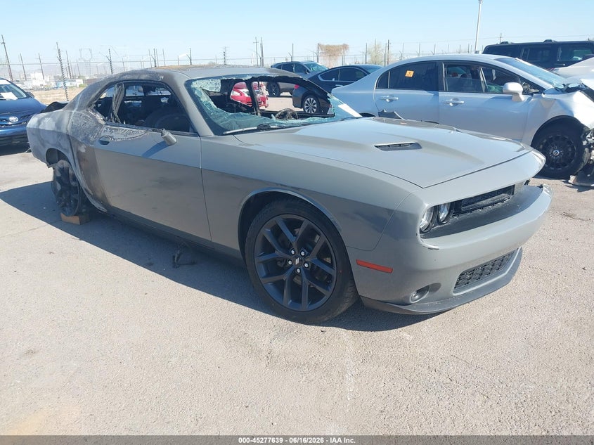 2019 Dodge Challenger VIN 2C3CDZAG6KH574915 IAAI salvage auction — EXTERIOR BURN, Non-Repairable (Arizona), sold $650 on 2026-07-09 (photo 1)
