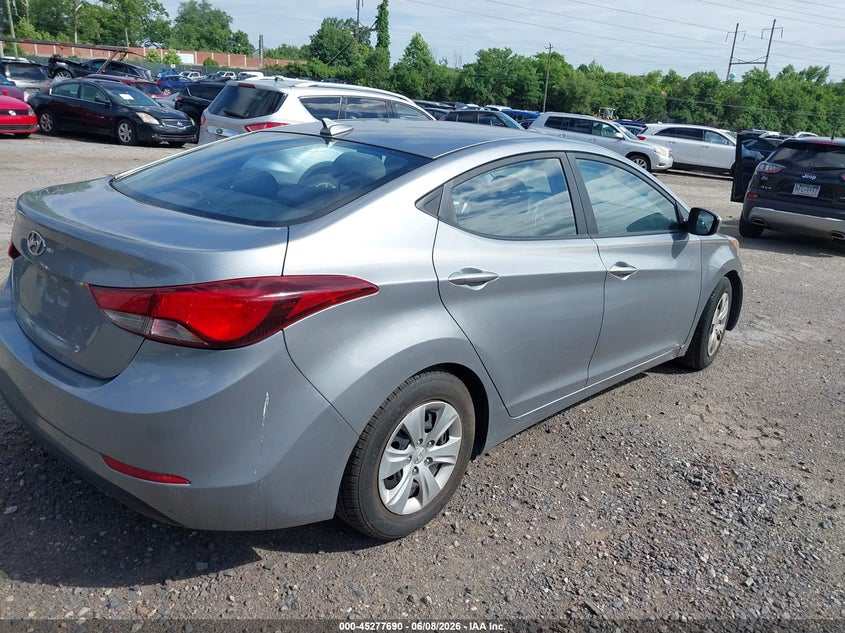 2016 Hyundai Elantra VIN KMHDH4AE3GU543742 IAAI salvage auction — NORMAL WEAR, Salvage Title, sold $250 on 2026-07-24 (photo 4)