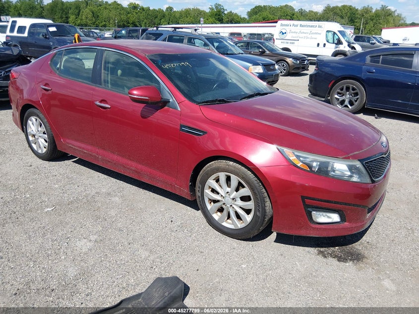2015 Kia Optima VIN 5XXGN4A72FG409045 IAAI salvage auction — NORMAL WEAR, Clear (Delaware), sold $1,850 on 2026-07-13 (photo 1)