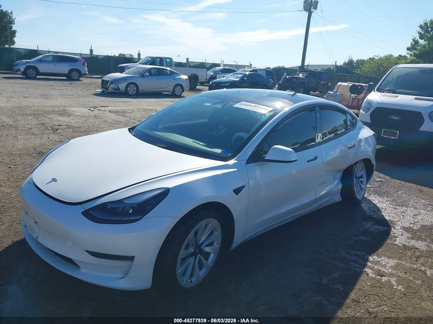 2022 Tesla Model 3 VIN 5YJ3E1EB0NF367326 IAAI salvage auction — LEFT SIDE, Salvage Title, sold $8,375 on 2026-07-06 (photo 2)