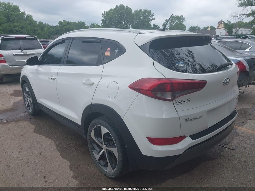 2016 Hyundai Tucson VIN KM8J33A27GU116517 IAAI salvage auction — HAIL, Salvage Title, sold $2,550 on 2026-07-22 (photo 3)