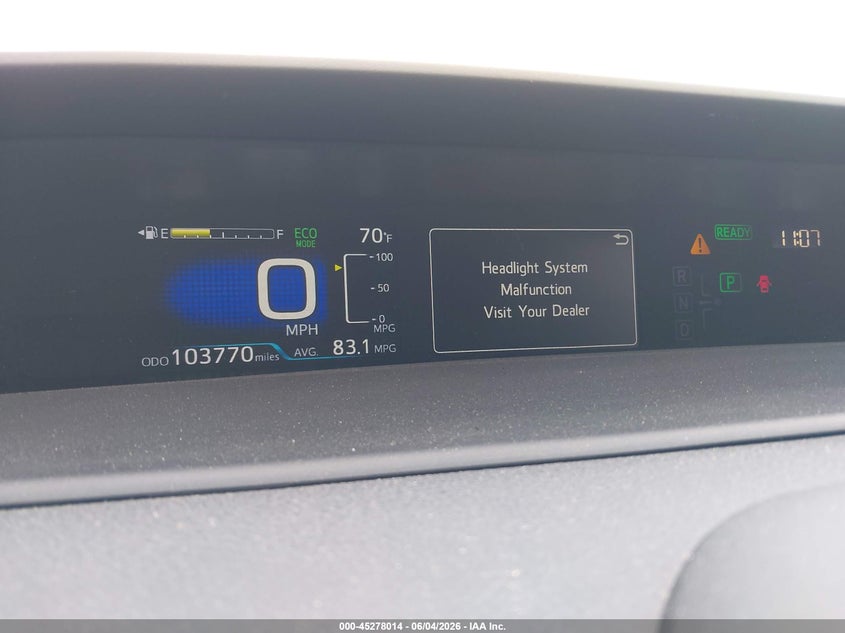 2020 Toyota Prius VIN JTDKARFP9L3143126 IAAI salvage auction — FRONT END, Salvage Title, sold $9,050 on 2026-07-15 (photo 7)