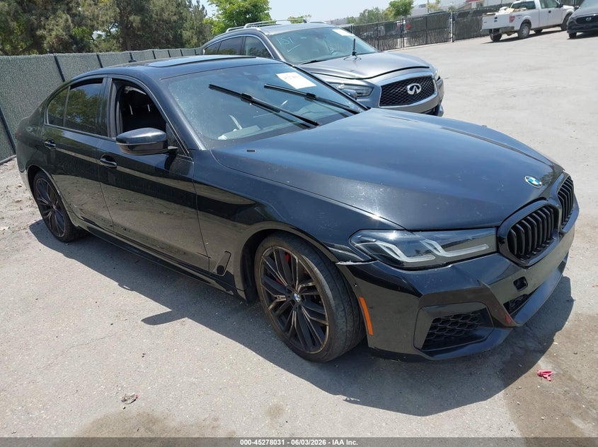 2021 BMW 5er VIN WBA53BJ03MWW88504 IAAI salvage auction — LEFT FRONT, Salvage (California), sold $9,400 on 2026-07-29 (photo 1)