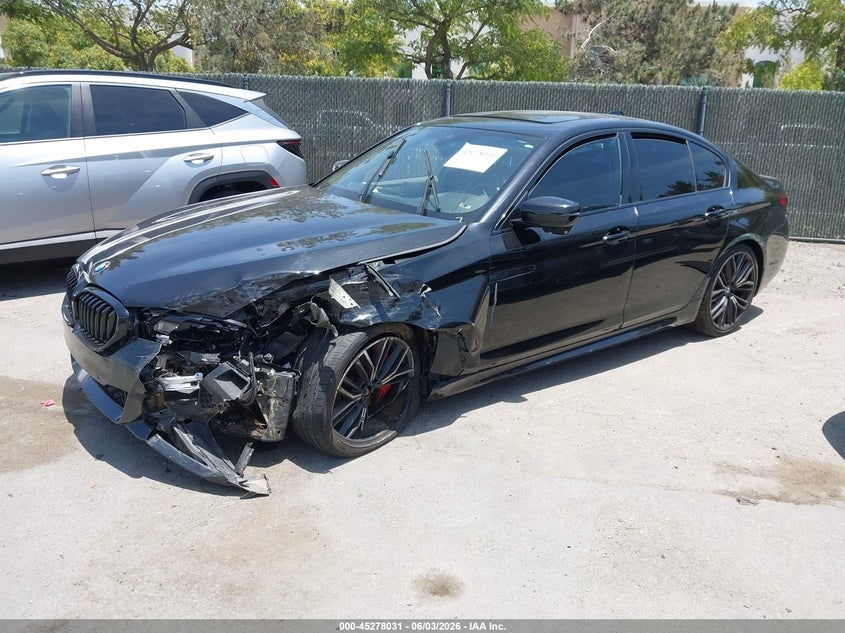 2021 BMW 5er VIN WBA53BJ03MWW88504 IAAI salvage auction — LEFT FRONT, Salvage (California), sold $9,400 on 2026-07-29 (photo 2)