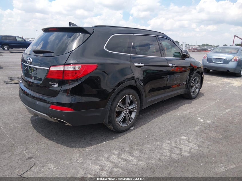 2016 Hyundai Santa fe VIN KM8SR4HFXGU133085 IAAI salvage auction — RIGHT SIDE, Salvage Title, sold $2,500 on 2026-07-14 (photo 4)