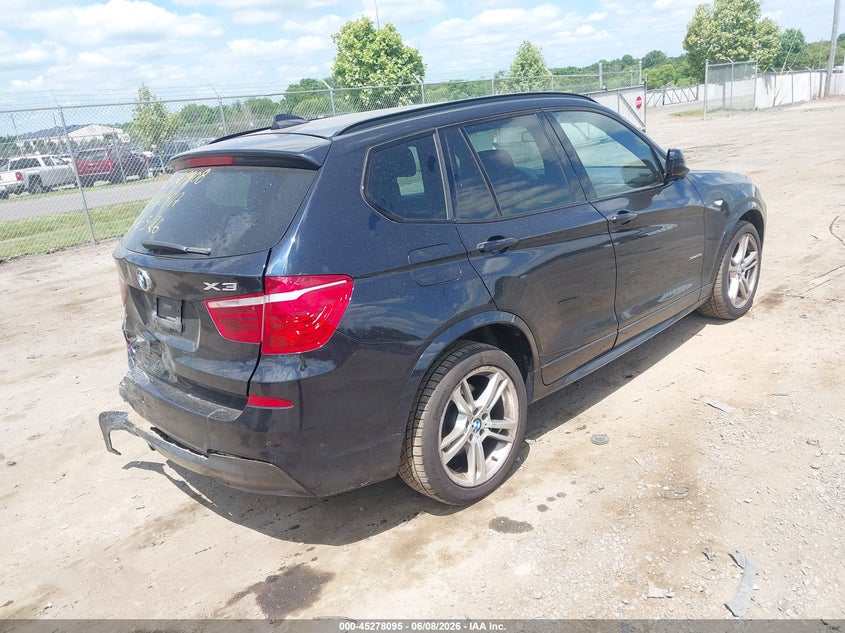 2013 BMW X3 VIN 5UXWX9C53D0A19117 IAAI salvage auction — REAR END, Salvage Title, sold $1,400 on 2026-07-14 (photo 4)