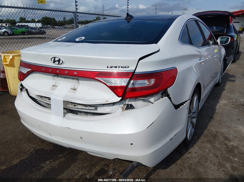2015 Hyundai Azera VIN KMHFH4JG1FA430060 IAAI salvage auction — FRONT END, Salvage Title, sold $1,100 on 2026-07-13 (photo 4)