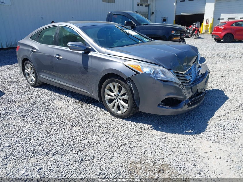 2013 Hyundai Azera VIN KMHFG4JG2DA202813 IAAI salvage auction — FRONT END, Mv-907A (New York), sold $925 on 2026-07-07 (photo 1)