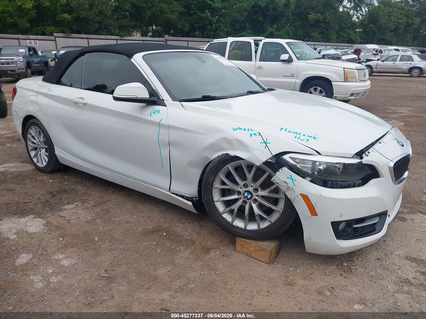 2016 BMW 2er VIN WBA1K9C58GV710557 IAAI salvage auction — FRONT END, Salvage Title, sold $4,300 on 2026-08-20 (photo 1)