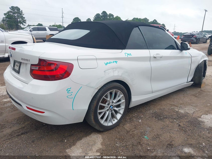 2016 BMW 2er VIN WBA1K9C58GV710557 IAAI salvage auction — FRONT END, Salvage Title, sold $4,300 on 2026-08-20 (photo 4)