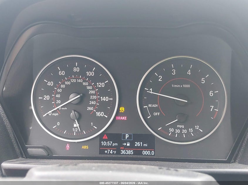 2016 BMW 2er VIN WBA1K9C58GV710557 IAAI salvage auction — FRONT END, Salvage Title, sold $4,300 on 2026-08-20 (photo 7)