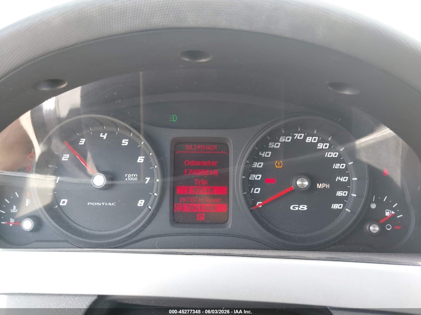 2008 Pontiac G8 VIN 6G2ER57718L132424 IAAI salvage auction — FRONT END, Salvage (Indiana), sold $450 on 2026-08-26 (photo 7)