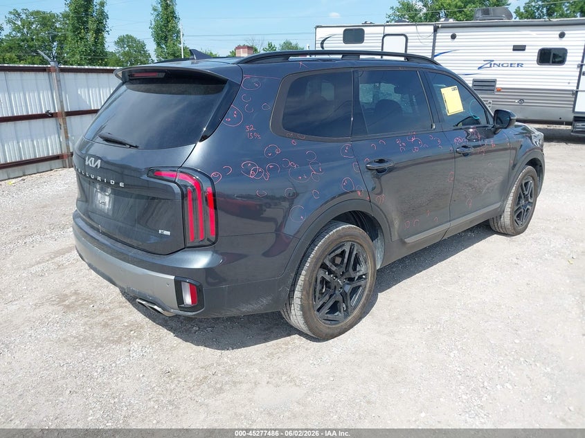 2023 Kia Telluride VIN 5XYP5DGCXPG397180 IAAI salvage auction — HAIL, Salvage Title, sold $21,050 on 2026-07-13 (photo 4)