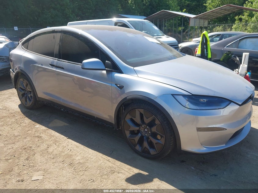 2026 Tesla Model x VIN 7SAXCBE58TF481775 IAAI salvage auction — LEFT SIDE, Salvage - 75% Or Less (Maryland), sold $33,500 on 2026-07-09 (photo 1)