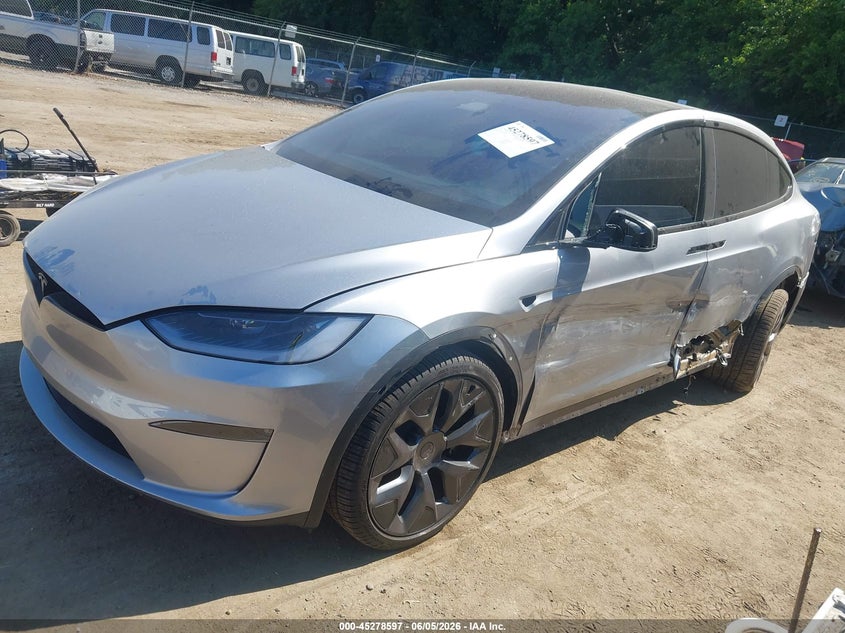 2026 Tesla Model x VIN 7SAXCBE58TF481775 IAAI salvage auction — LEFT SIDE, Salvage - 75% Or Less (Maryland), sold $33,500 on 2026-07-09 (photo 2)