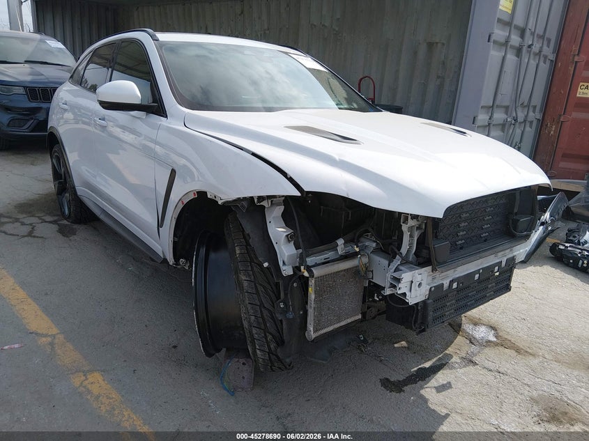 2021 Jaguar F-pace VIN SADCZ2EE2MA680944 IAAI salvage auction — FRONT END, Salvage (South Carolina), sold $425 on 2026-07-29 (photo 1)