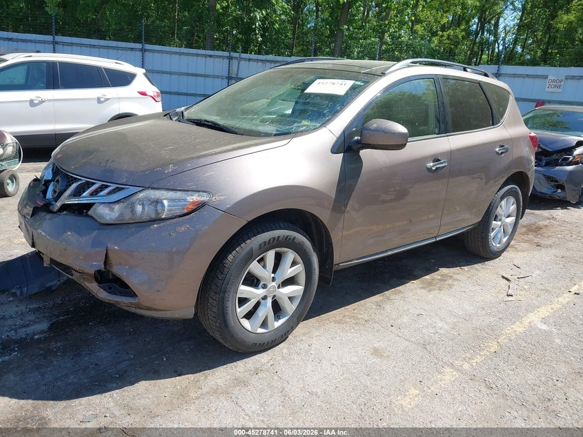 2014 Nissan Murano VIN JN8AZ1MWXEW523923 IAAI salvage auction — FRONT END, Salvage Title, sold $825 on 2026-07-13 (photo 2)