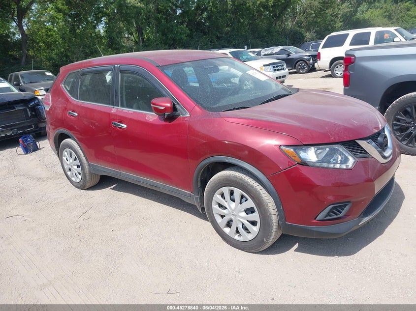 2015 Nissan Rogue VIN KNMAT2MV6FP570274 IAAI salvage auction — FRONT END, Rebuilt (Indiana), sold $650 on 2026-07-29 (photo 1)