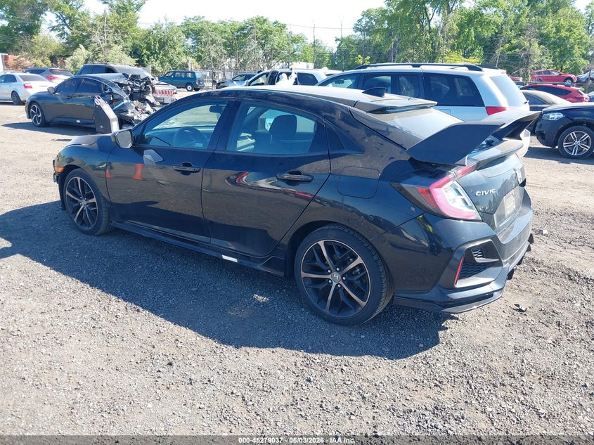 2021 Honda Civic VIN SHHFK7H43MU408146 IAAI salvage auction — FRONT END, Salvage Title, sold $4,950 on 2026-07-27 (photo 3)