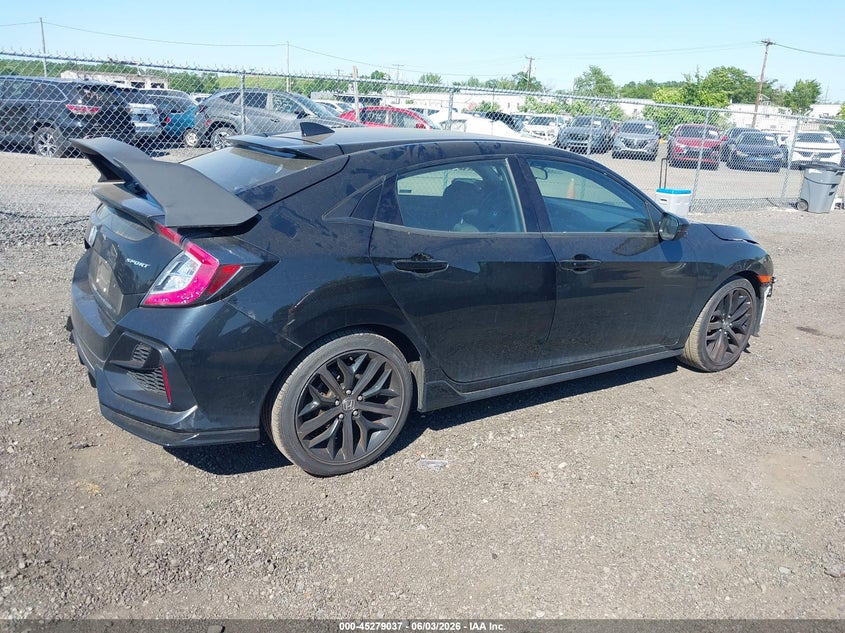 2021 Honda Civic VIN SHHFK7H43MU408146 IAAI salvage auction — FRONT END, Salvage Title, sold $4,950 on 2026-07-27 (photo 4)