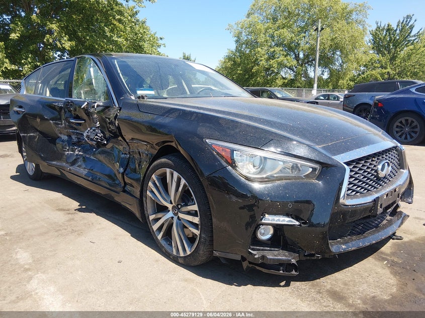 2019 Infiniti Q50 VIN JN1EV7AP1KM541830 IAAI salvage auction — FRONT END, Salvage (New Jersey), sold $3,950 on 2026-10-02 (photo 1)