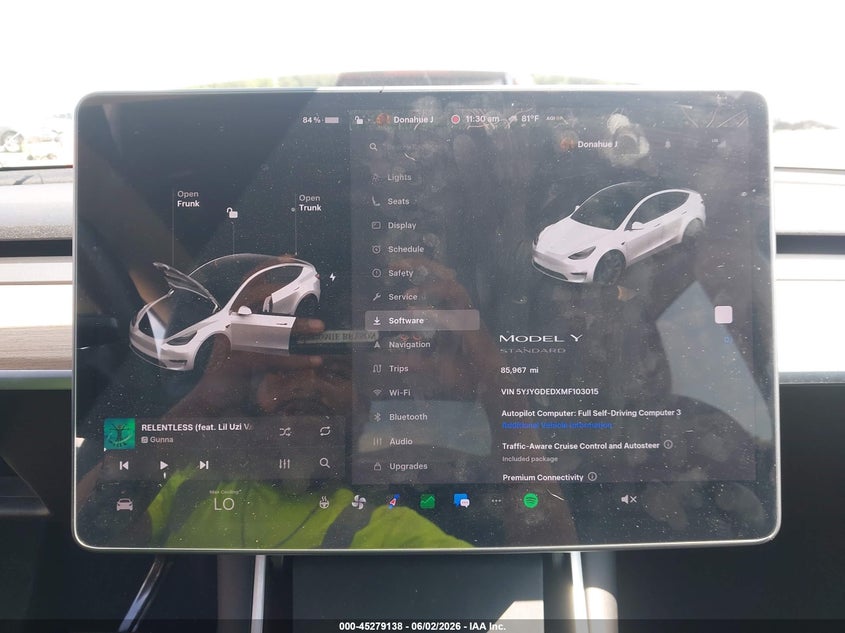 2021 Tesla Model y VIN 5YJYGDEDXMF103015 IAAI salvage auction — LEFT FRONT, Salvage (Georgia), sold $8,450 on 2026-07-30 (photo 7)