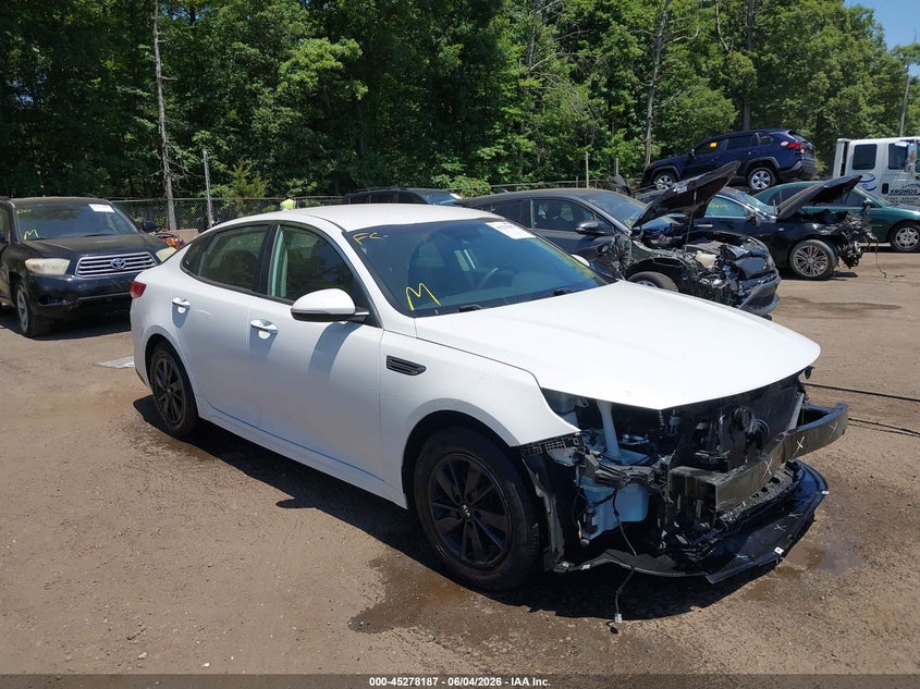 2019 Kia Optima VIN 5XXGT4L38KG280979 IAAI salvage auction — FRONT END, Salvage - Greater Than 75% (Maryland), sold $1,400 on 2026-07-29 (photo 1)